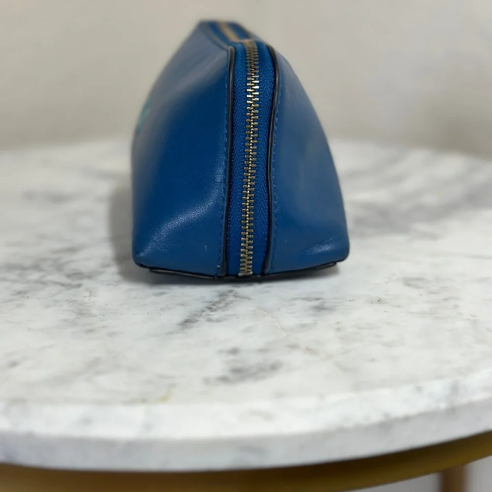 Coach Blue Leather Pouch with Ghost Detail - Picture 4 of 10